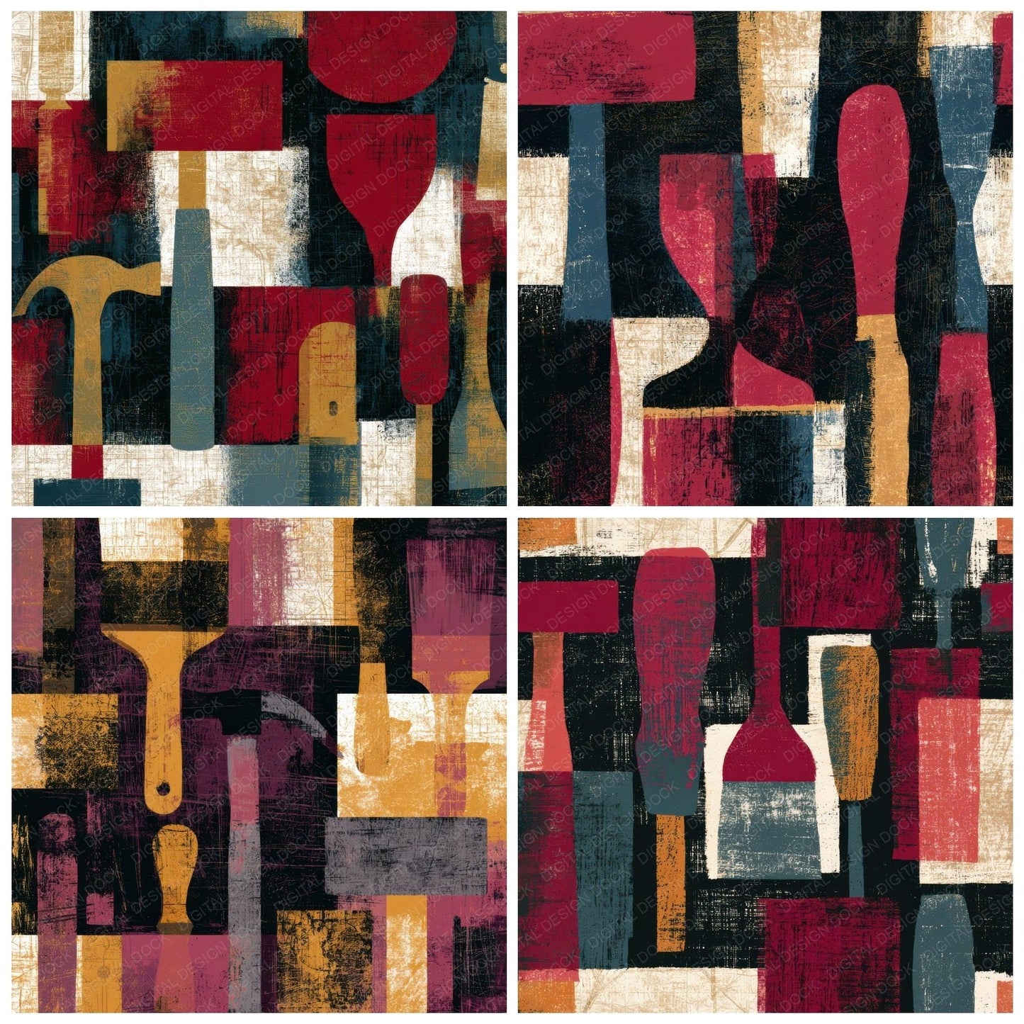 Scratchboard Tools Garnet Ivory Digital Paper Pack (DDD013901)
