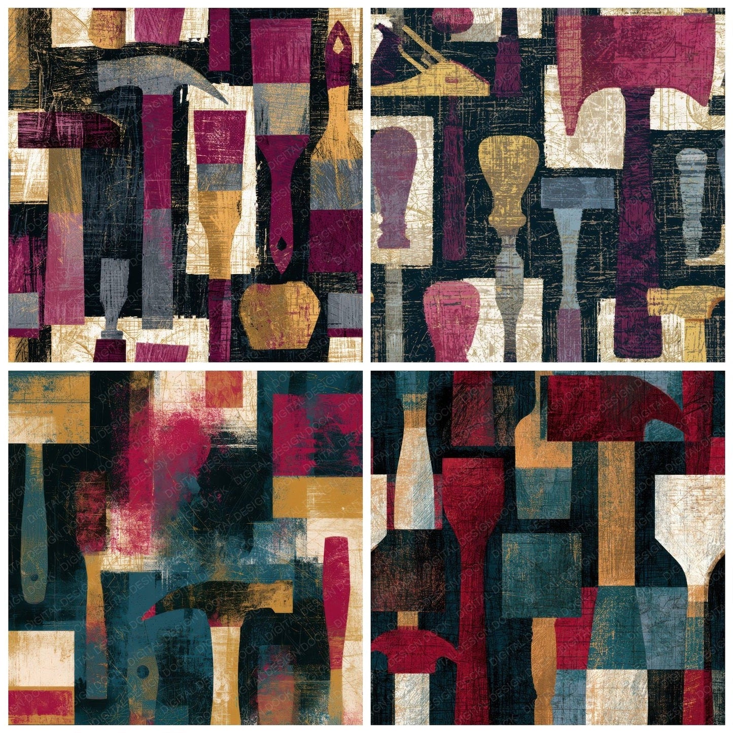 Scratchboard Tools Garnet Ivory Digital Paper Pack (DDD013901)