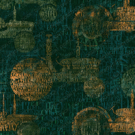 ASCII Tractor Jade Copper Digital Paper Pack (DDD013905)