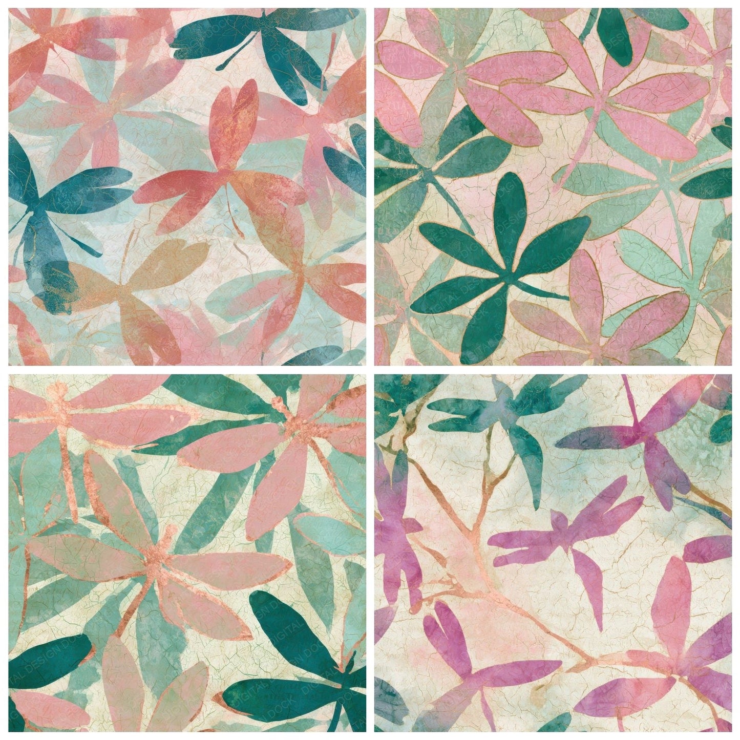 Batik Propellers Cotton Candy Mint Digital Paper Pack (DDD013908)