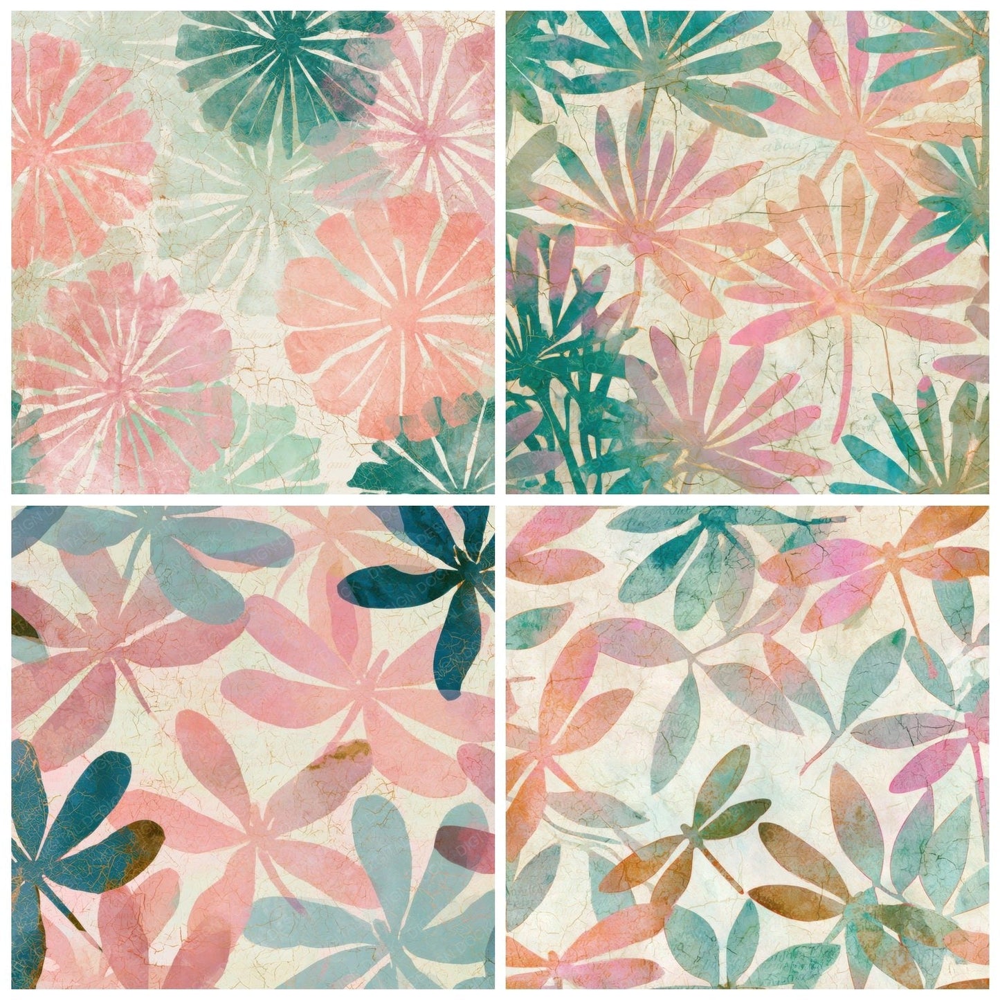 Batik Propellers Cotton Candy Mint Digital Paper Pack (DDD013908)