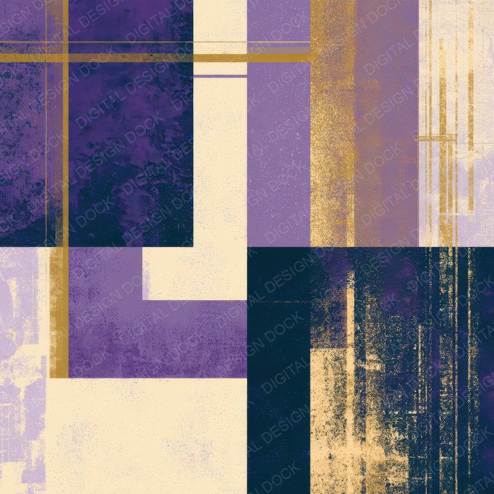 Bauhaus Lavender Cream Abstract Digital Paper Pack (DDD013909)