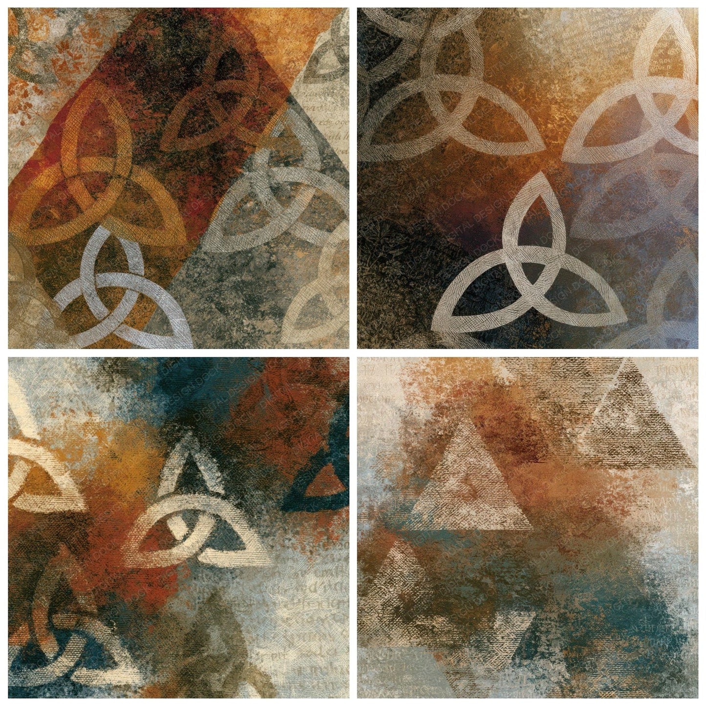 Engraving Triquetra Earth Bone Digital Paper Pack (DDD013913)