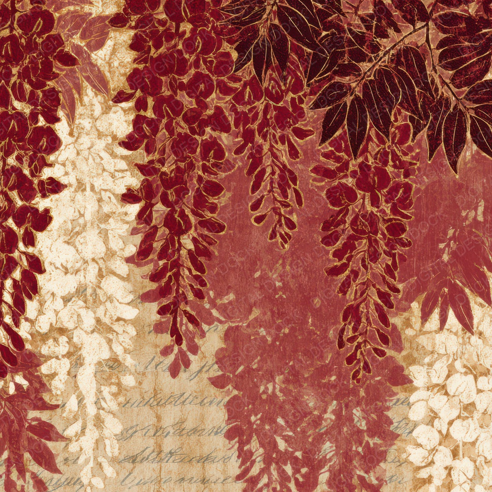 Naturalist Wisteria Crimson White Digital Paper Pack (DDD013918)