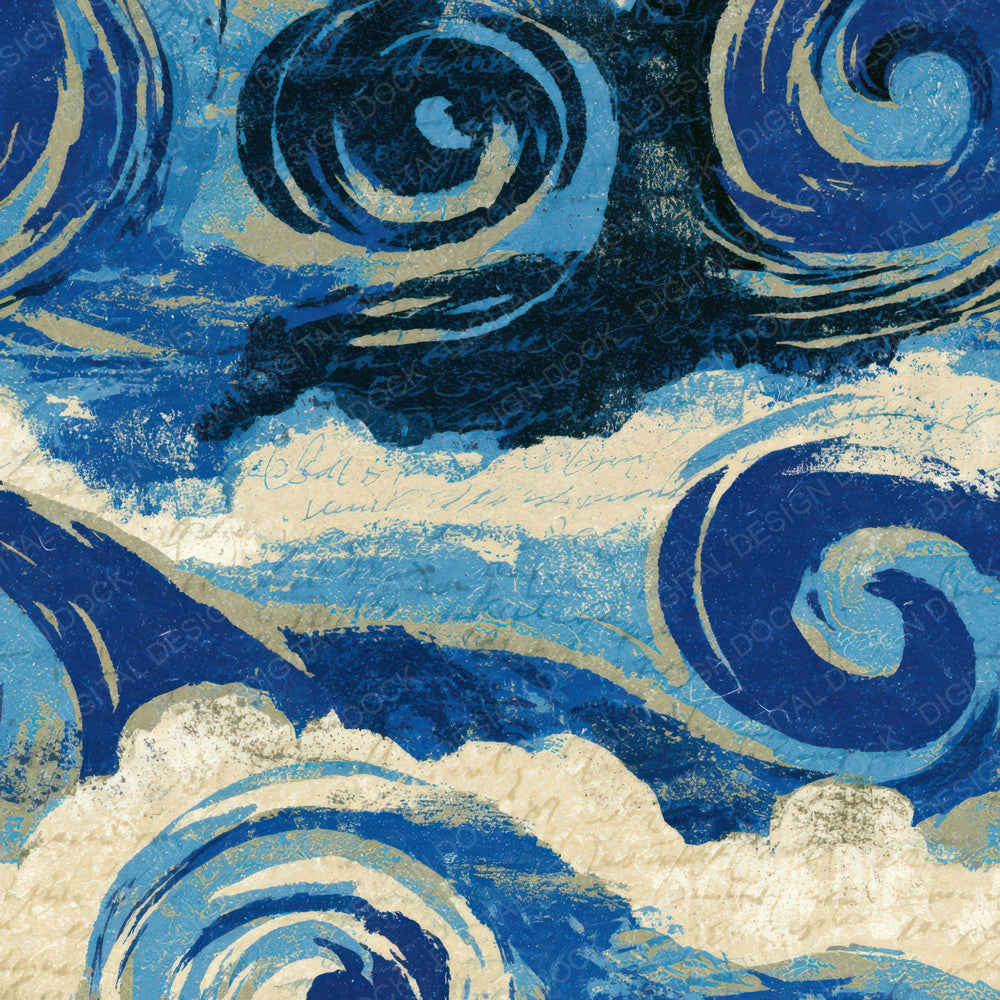 Pop Art Tornado Spirals Sapphire Digital Paper Pack (DDD013919)