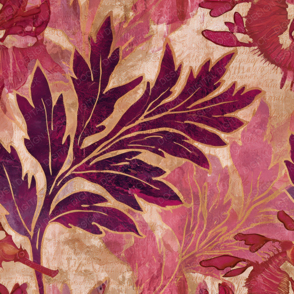 Maximalist Seadragon Wine Rose Digital Paper Pack (DDD013930)