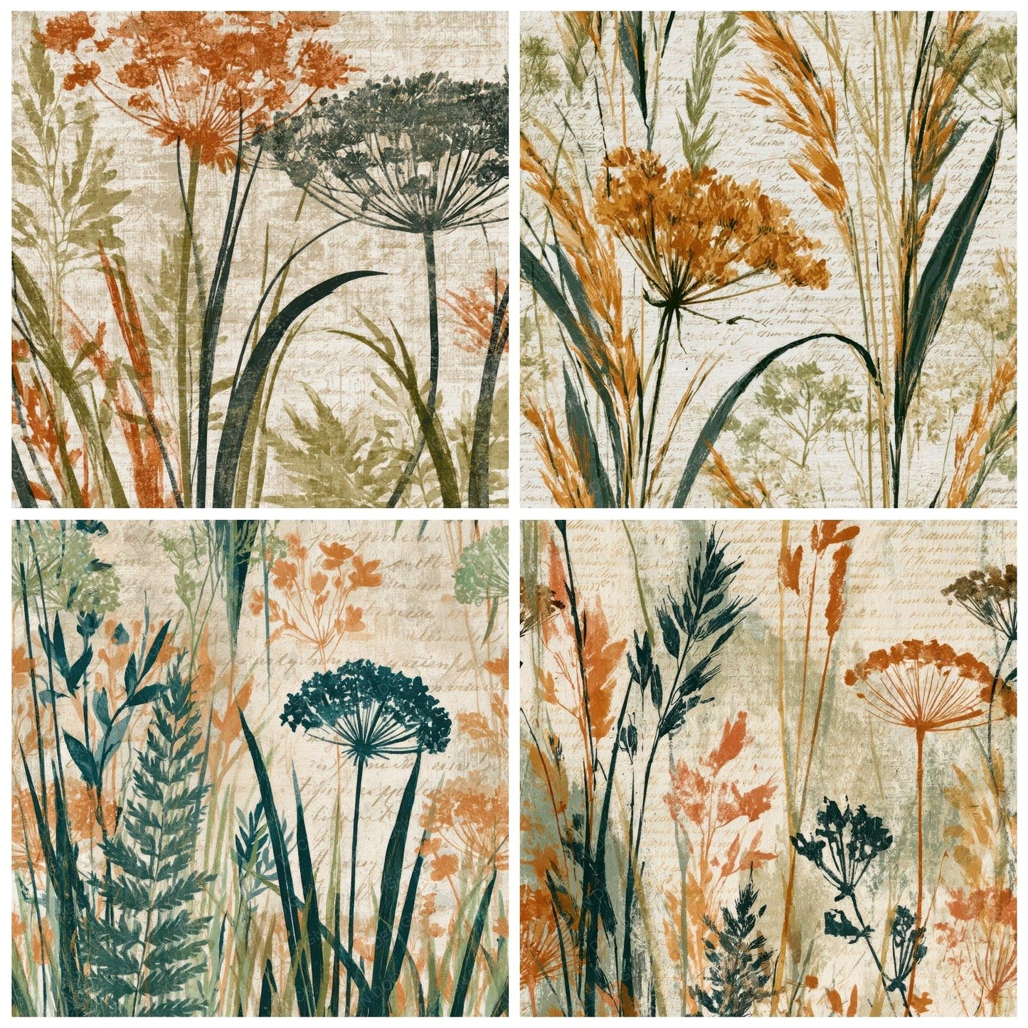 Naturalist Meadow Apricot Pistachio Digital Paper Pack (DDD013936)