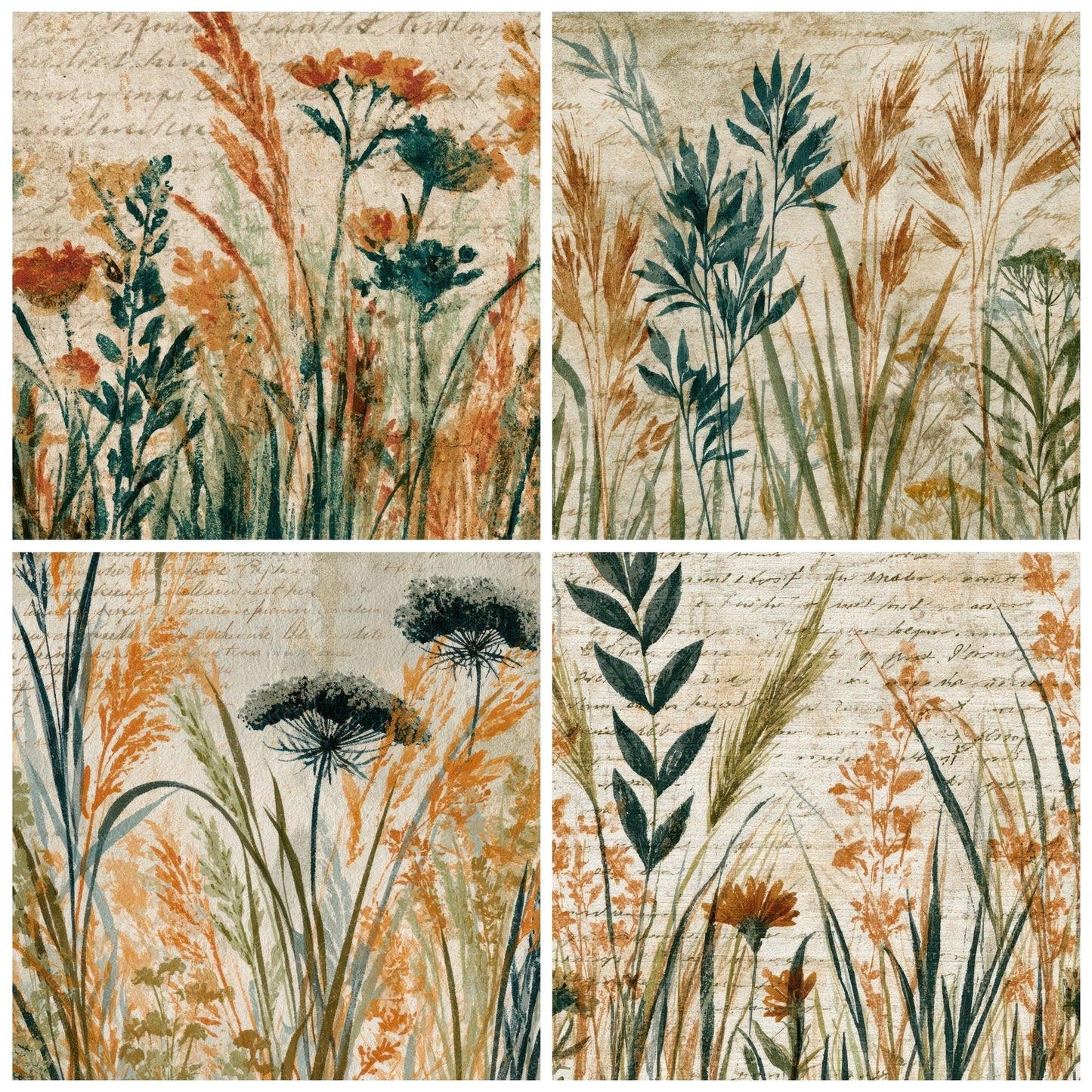 Naturalist Meadow Apricot Pistachio Digital Paper Pack (DDD013936)