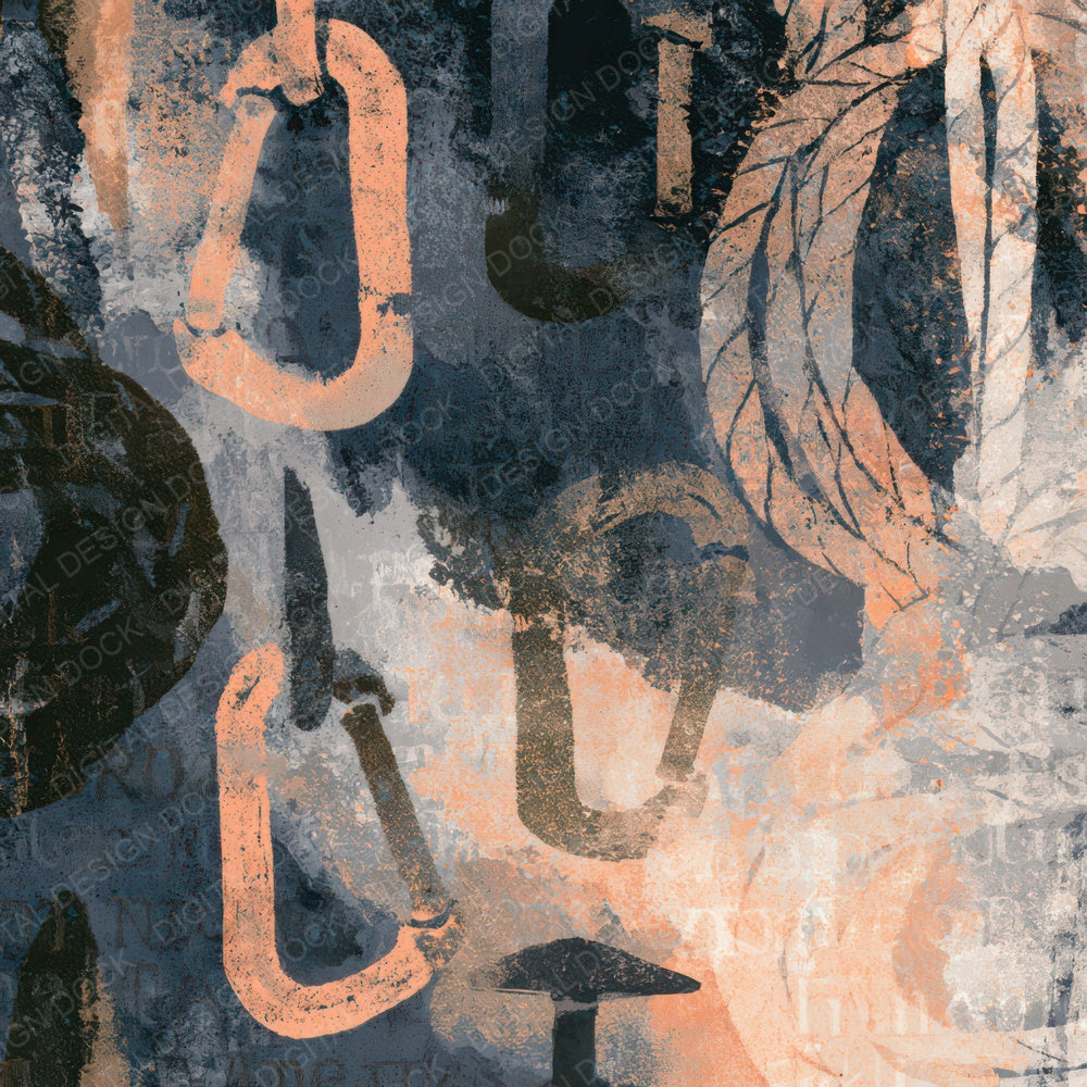Sumi-e Climbing Gear Gunmetal Pearl Digital Paper Pack (DDD013940)