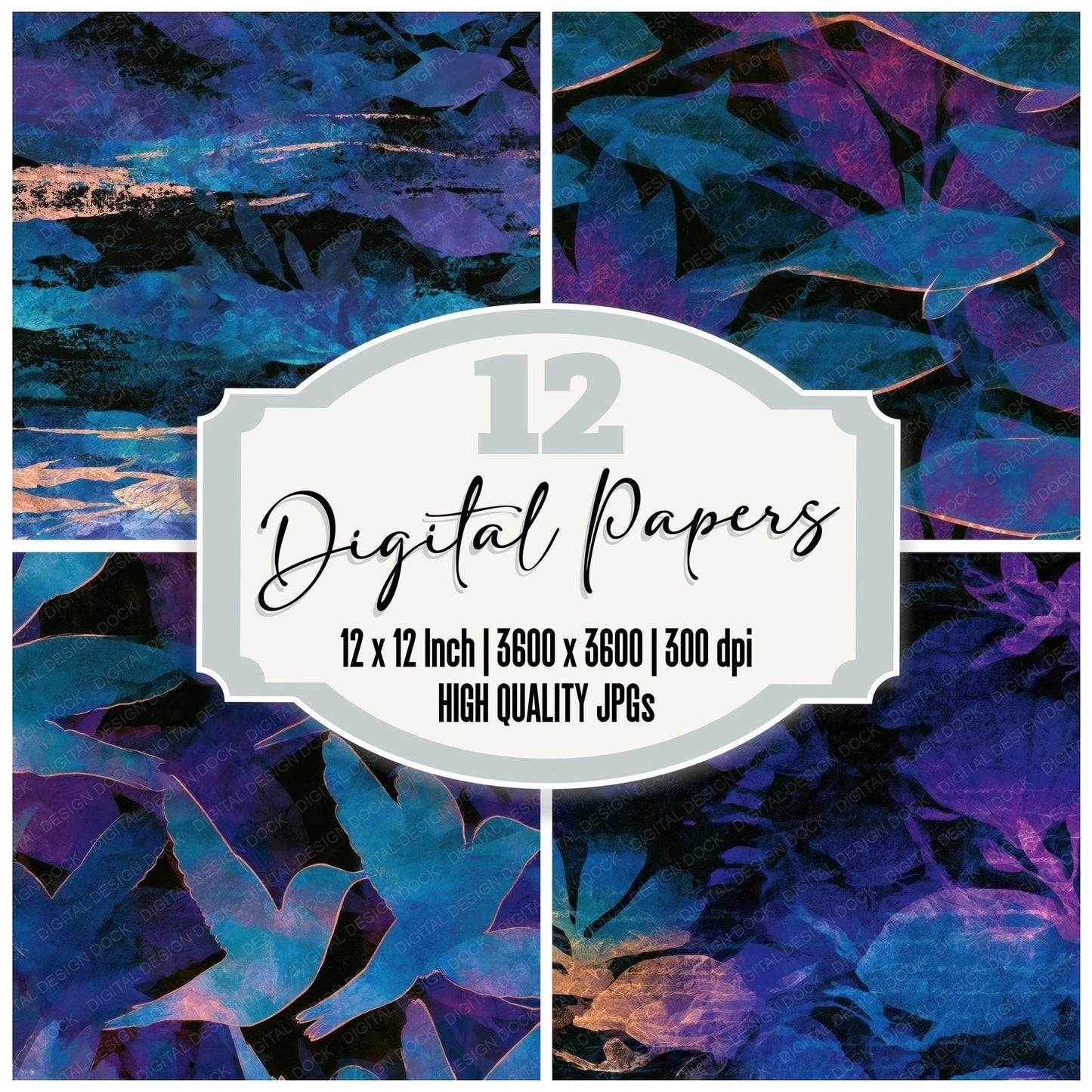 Xray Siren Songs Cyan Violet Digital Paper Pack (DDD013944)