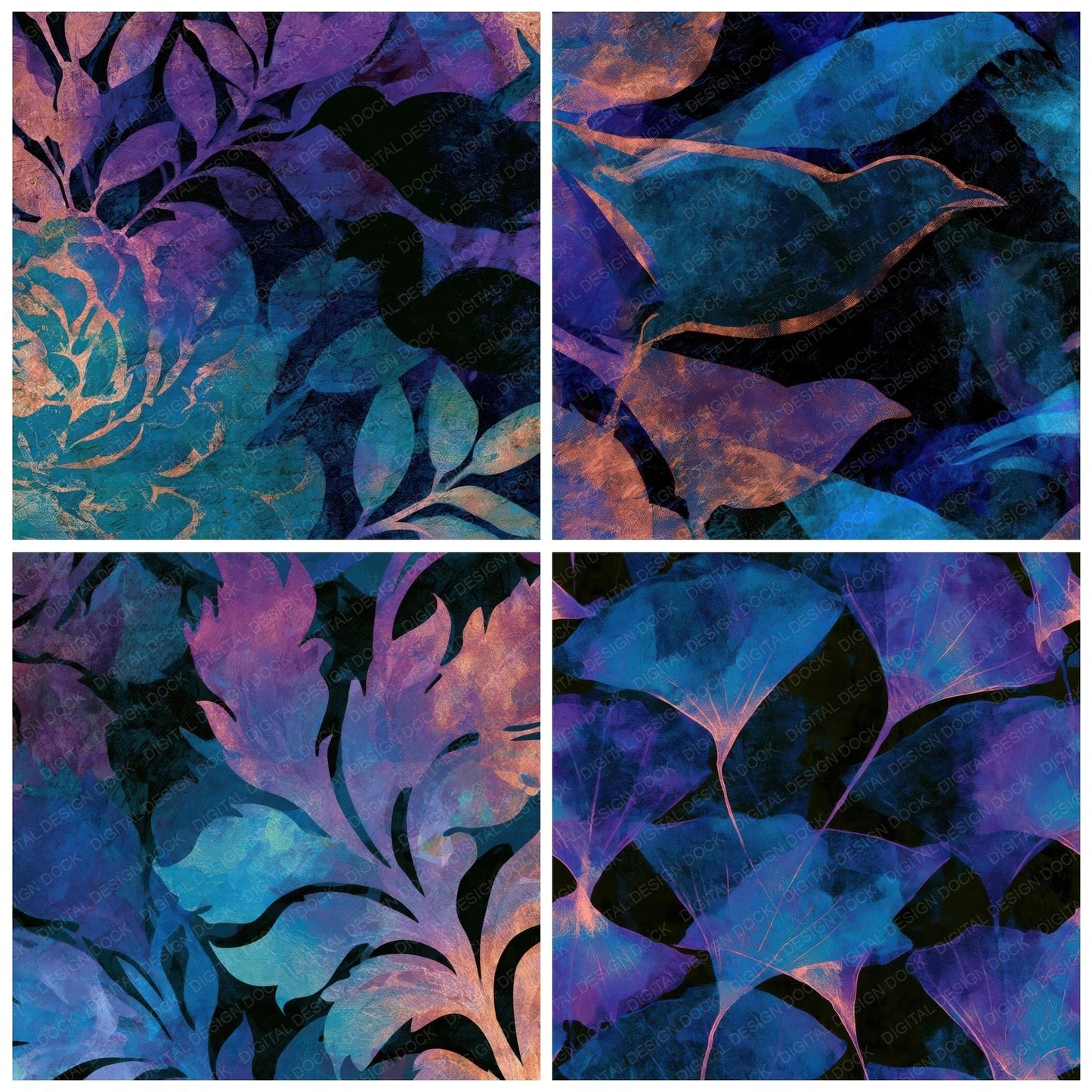 Xray Siren Songs Cyan Violet Digital Paper Pack (DDD013944)