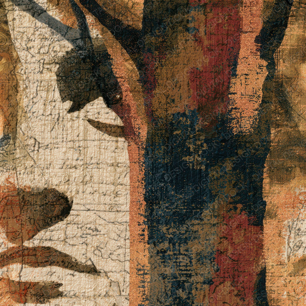 Antique Map Dryad Trees Moss Digital Paper Pack (DDD013945)