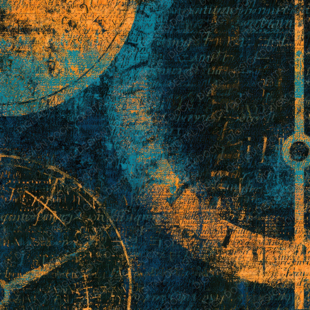 ASCII Pendulum Clocks Tangerine Turquoise Digital Paper Pack (DDD013948)