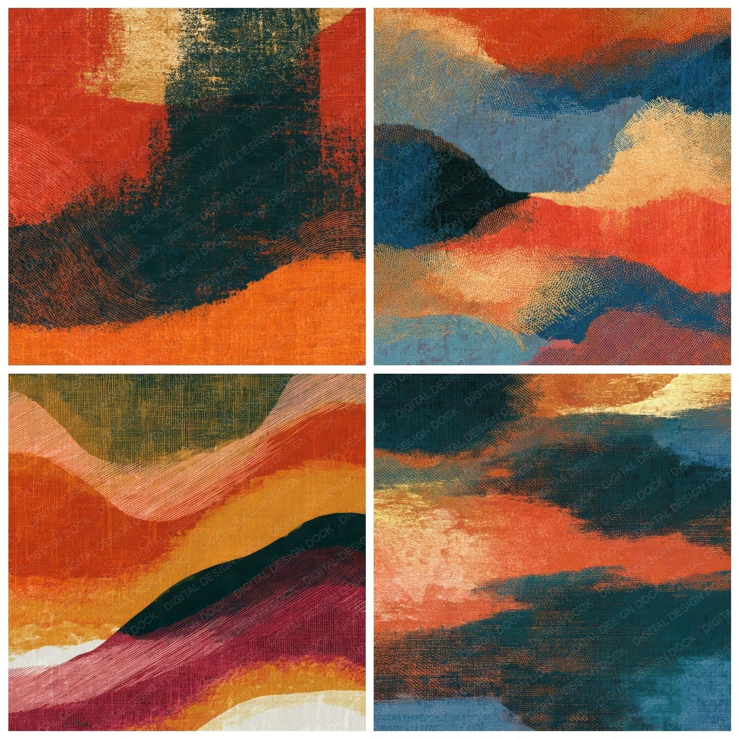 Engraving Copper Burnt Orange Tonal Digital Paper Pack (DDD013951)
