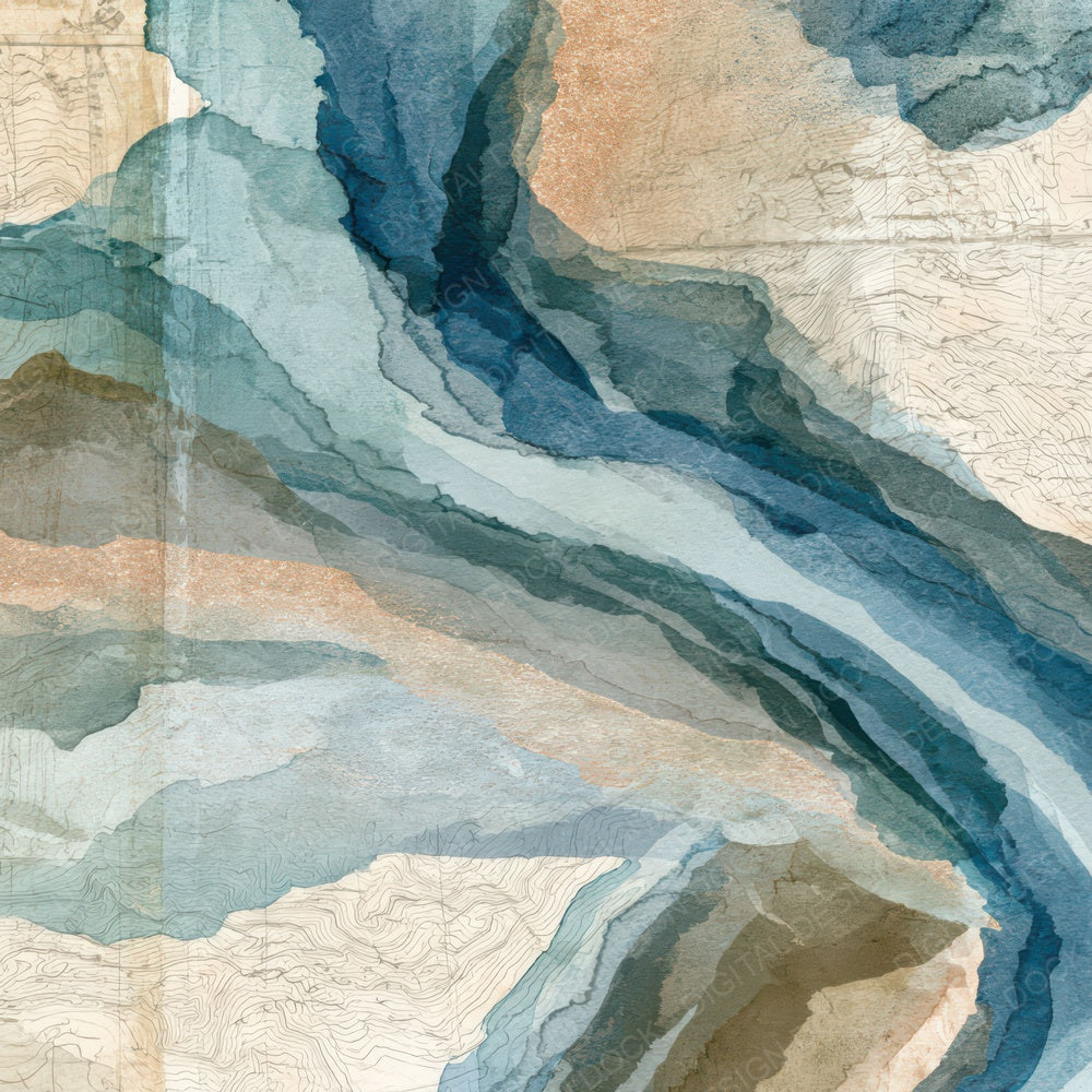 Antique Map Sea Glass Driftwood Tonal Digital Paper Pack (DDD013965)
