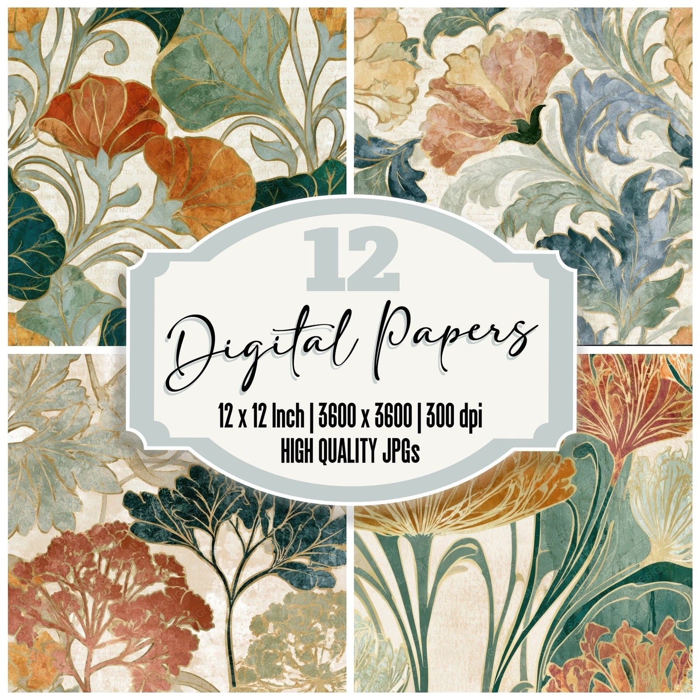 Art Nouveau Rovers Adobe Sage Digital Paper Pack (DDD013968)