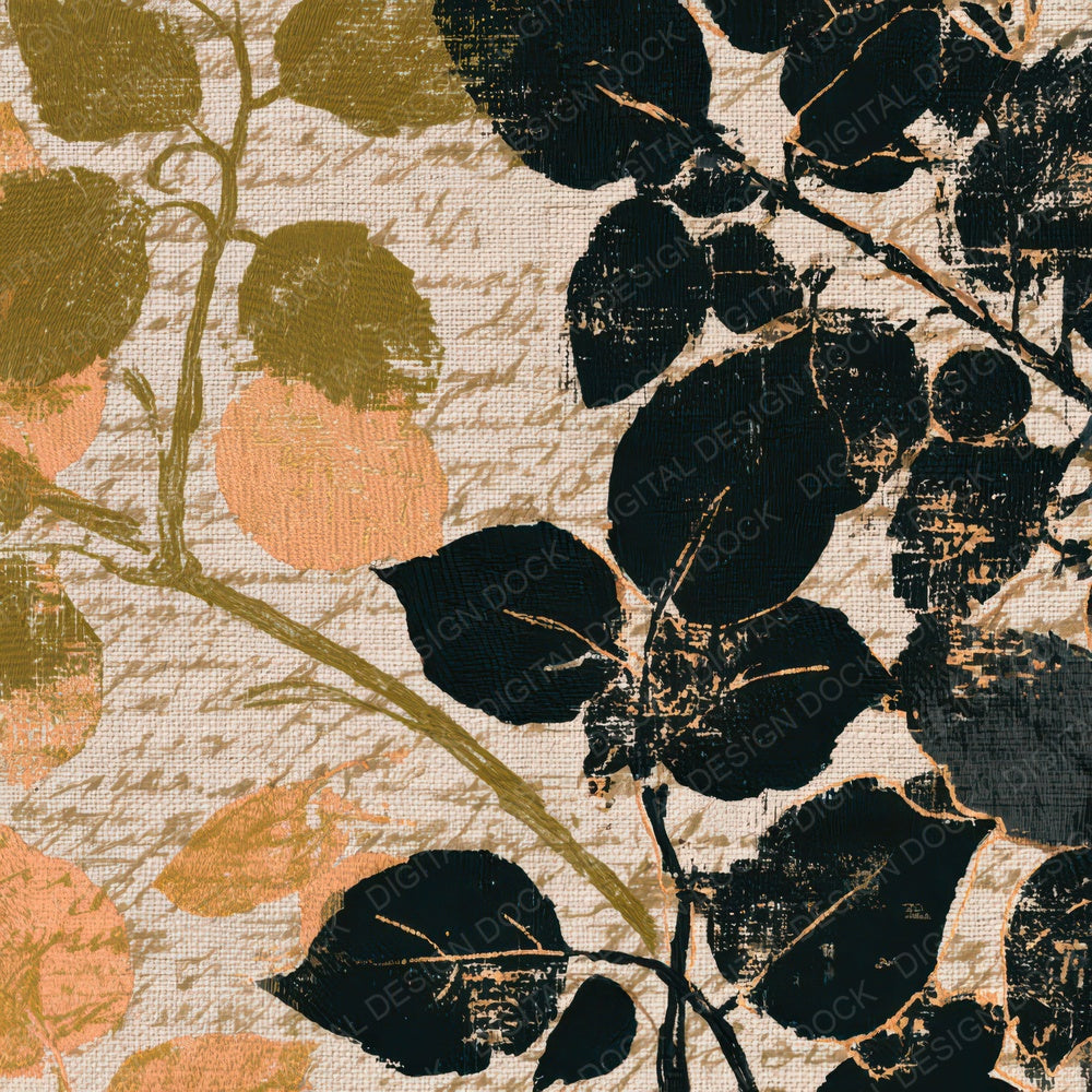 Embroidery Tomato Vines Olive Ochre Digital Paper Pack (DDD013972)