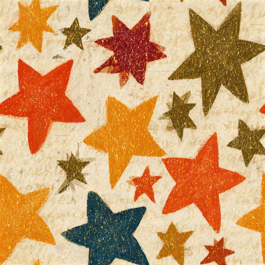 Folk Art Neon Stars Amber Seamless Digital Paper Pack (DDD013973)