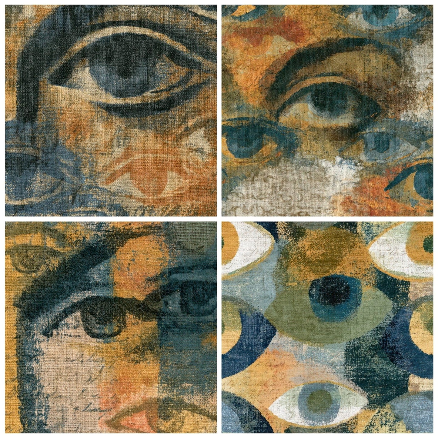 Fresco Cyclops Eyes Olive Ochre Digital Paper Pack (DDD013974)