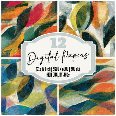 Layered Neon Tongues Graphite Cream Seamless Digital Paper Pack (DDD013978)