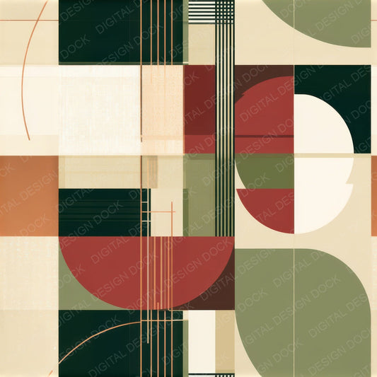 Bauhaus Adobe Sage Abstract Digital Paper Pack (DDD013986)