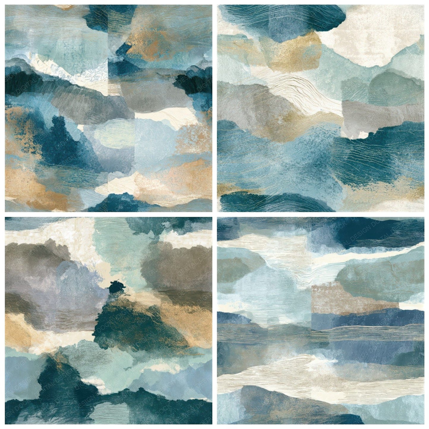 Etching Sea Glass Driftwood Tonal Seamless Digital Paper Pack (DDD013991)