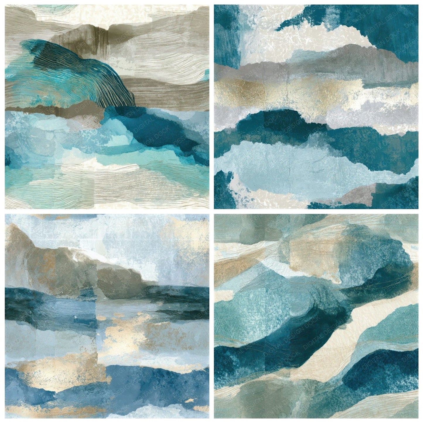 Etching Sea Glass Driftwood Tonal Seamless Digital Paper Pack (DDD013991)