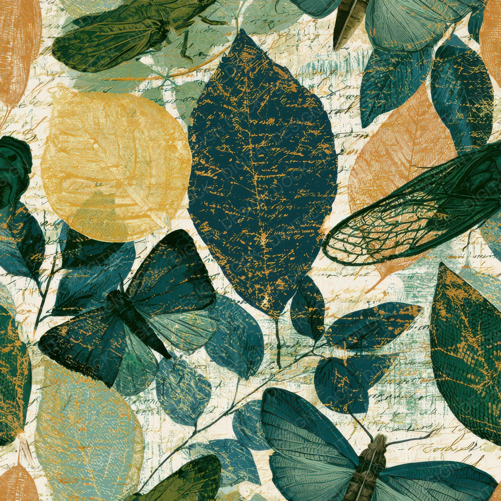 Maximalist Leaf Insects Soft Green Butter Digital Paper Pack (DDD013994)
