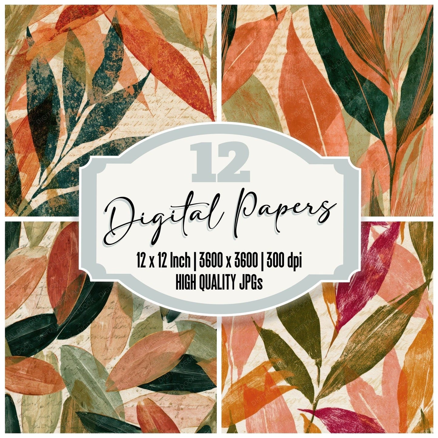 Naturalist Corn Husks Apricot Pistachio Digital Paper Pack (DDD013996)