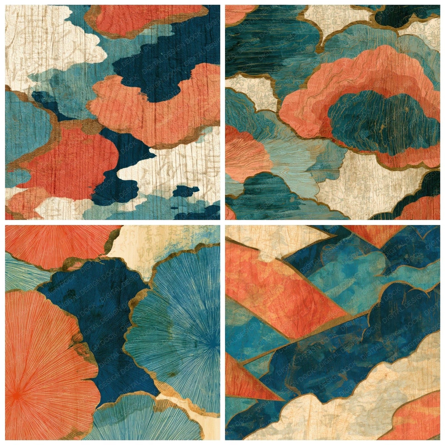 Pyrography Force Field Coral Blue Digital Paper Pack (DDD014000)