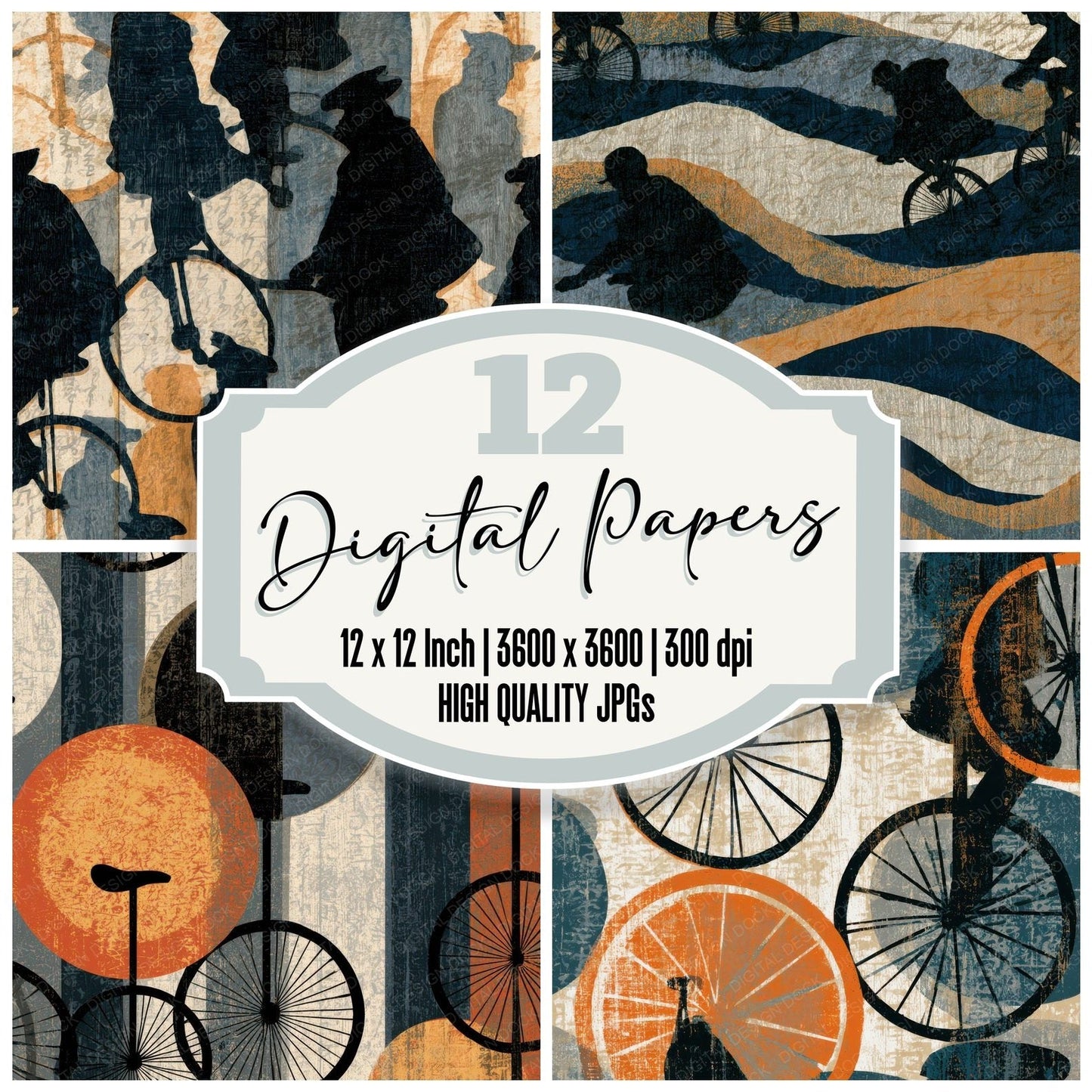 Ukiyo-e Unicycle Carnival Bone Digital Paper Pack (DDD014003)