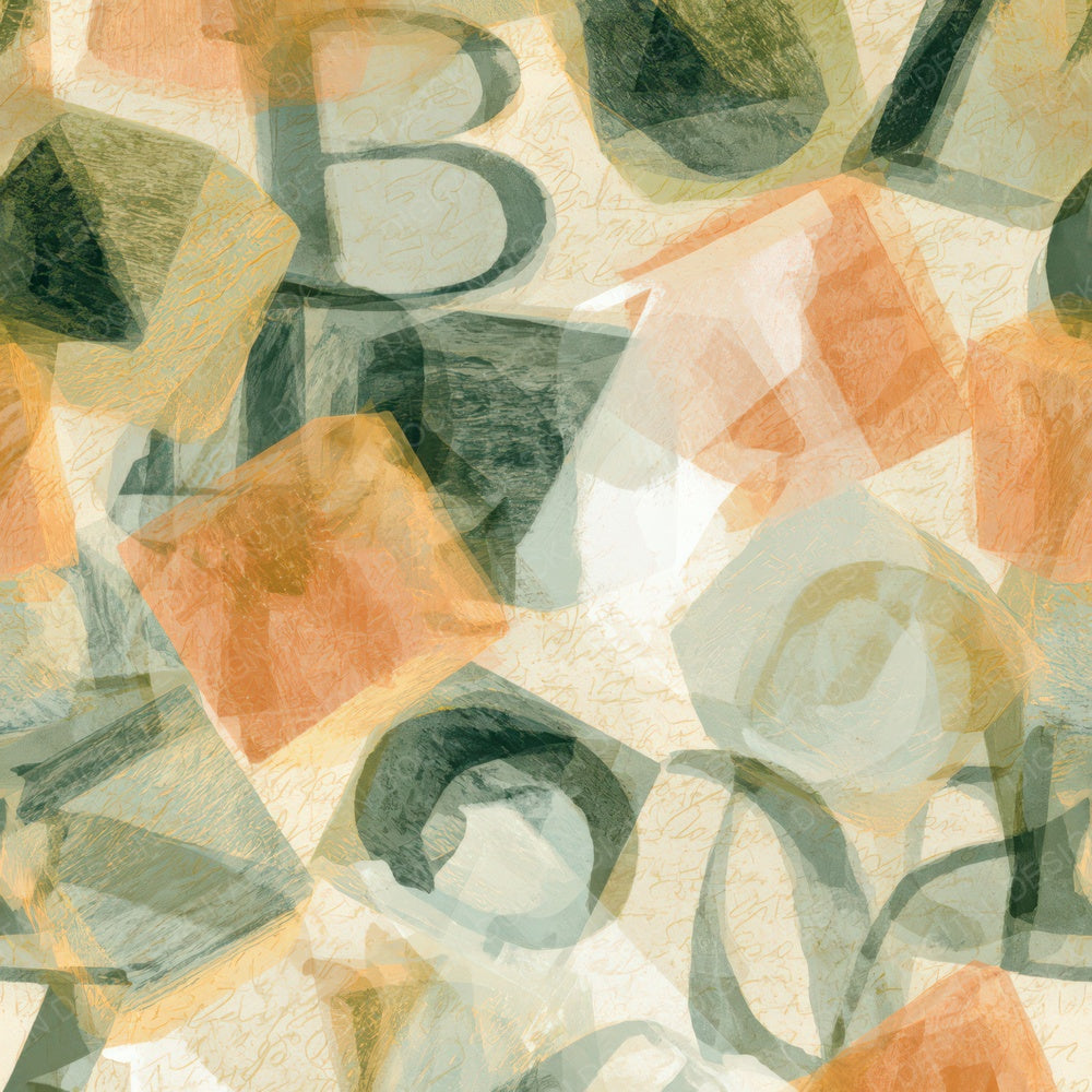 X-ray Alphabet Blocks Apricot Pistachio Digital Paper Pack (DDD014004)