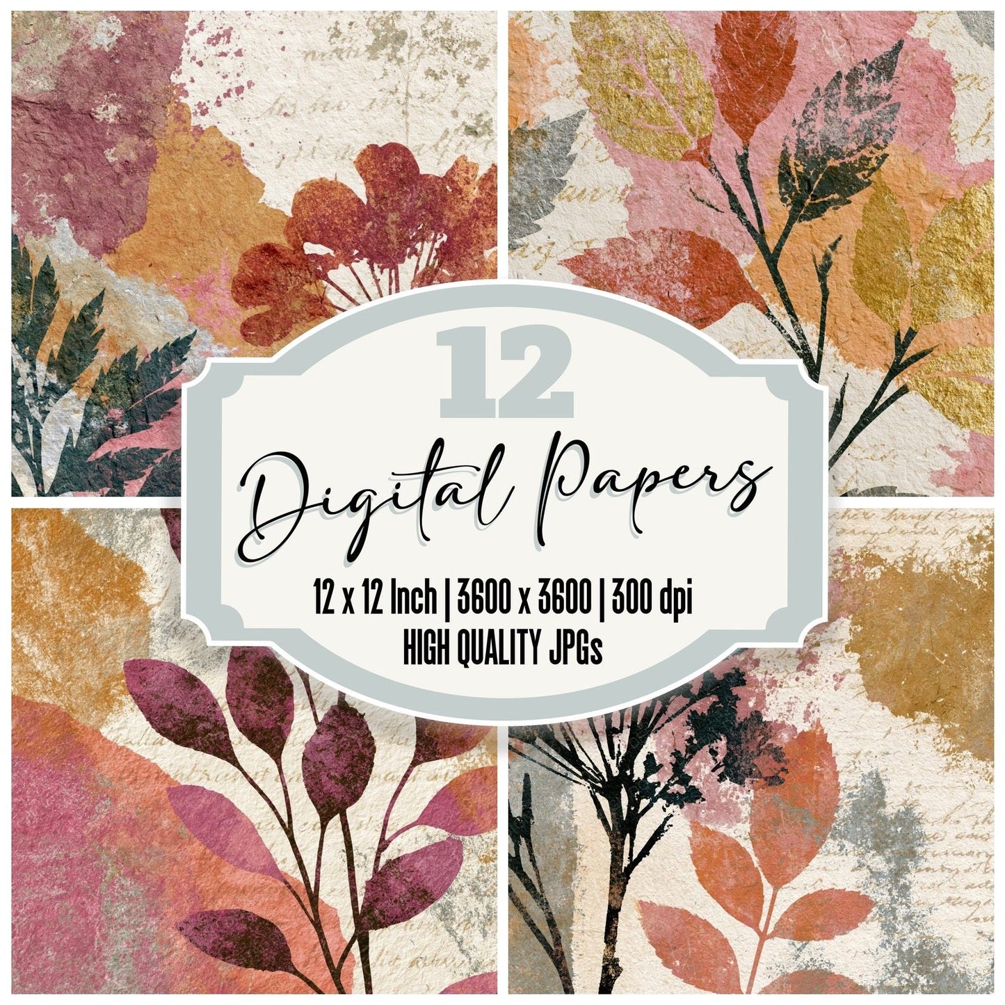 Blueprint Dusty Pink Sandstone Abstract Digital Paper Pack (DDD014006)