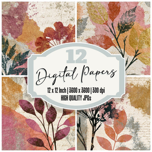 Blueprint Dusty Pink Sandstone Abstract Digital Paper Pack (DDD014006)