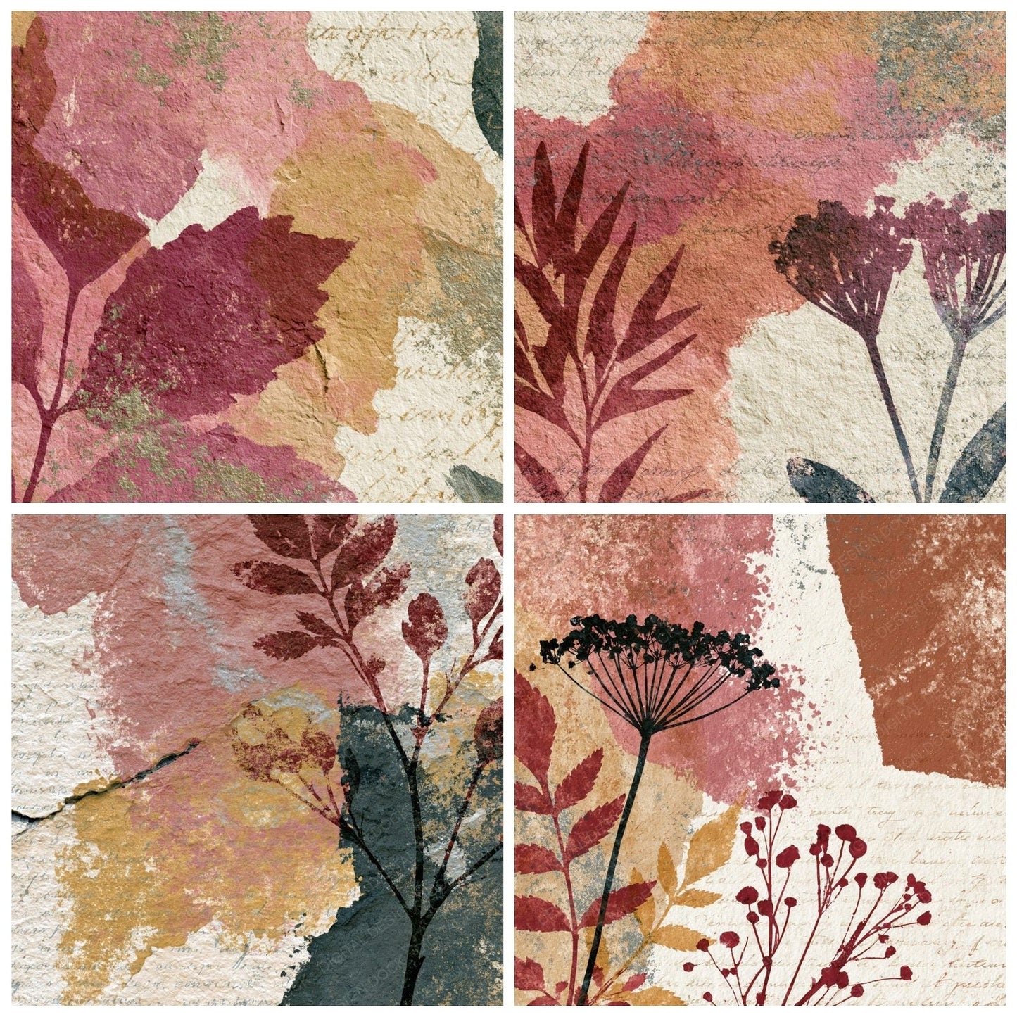 Blueprint Dusty Pink Sandstone Abstract Digital Paper Pack (DDD014006)