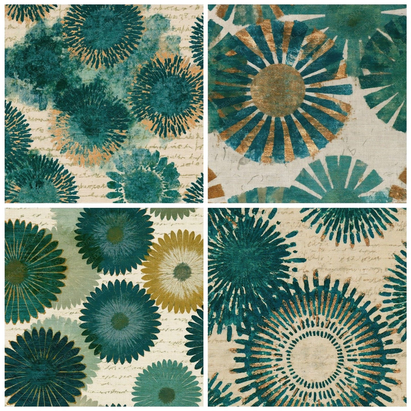 Embroidery Sun Malachite Teal Digital Paper Pack (DDD014009)