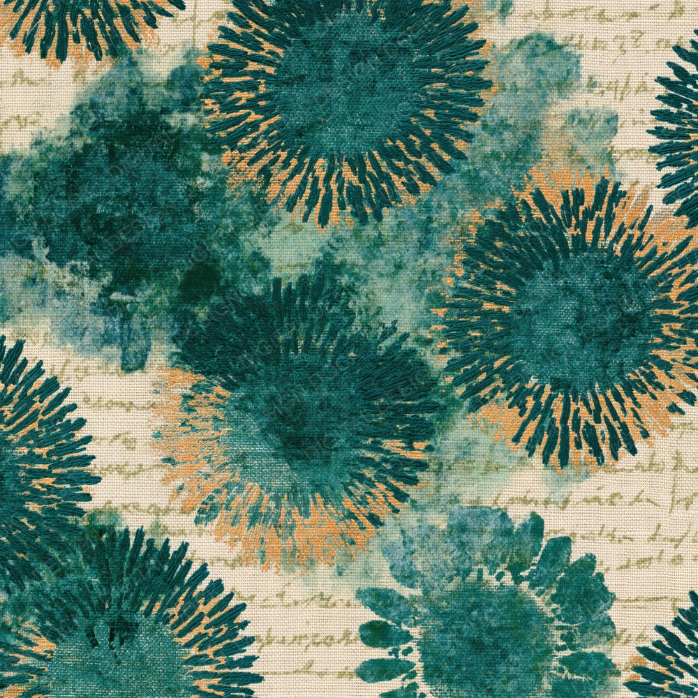 Embroidery Sun Malachite Teal Digital Paper Pack (DDD014009)