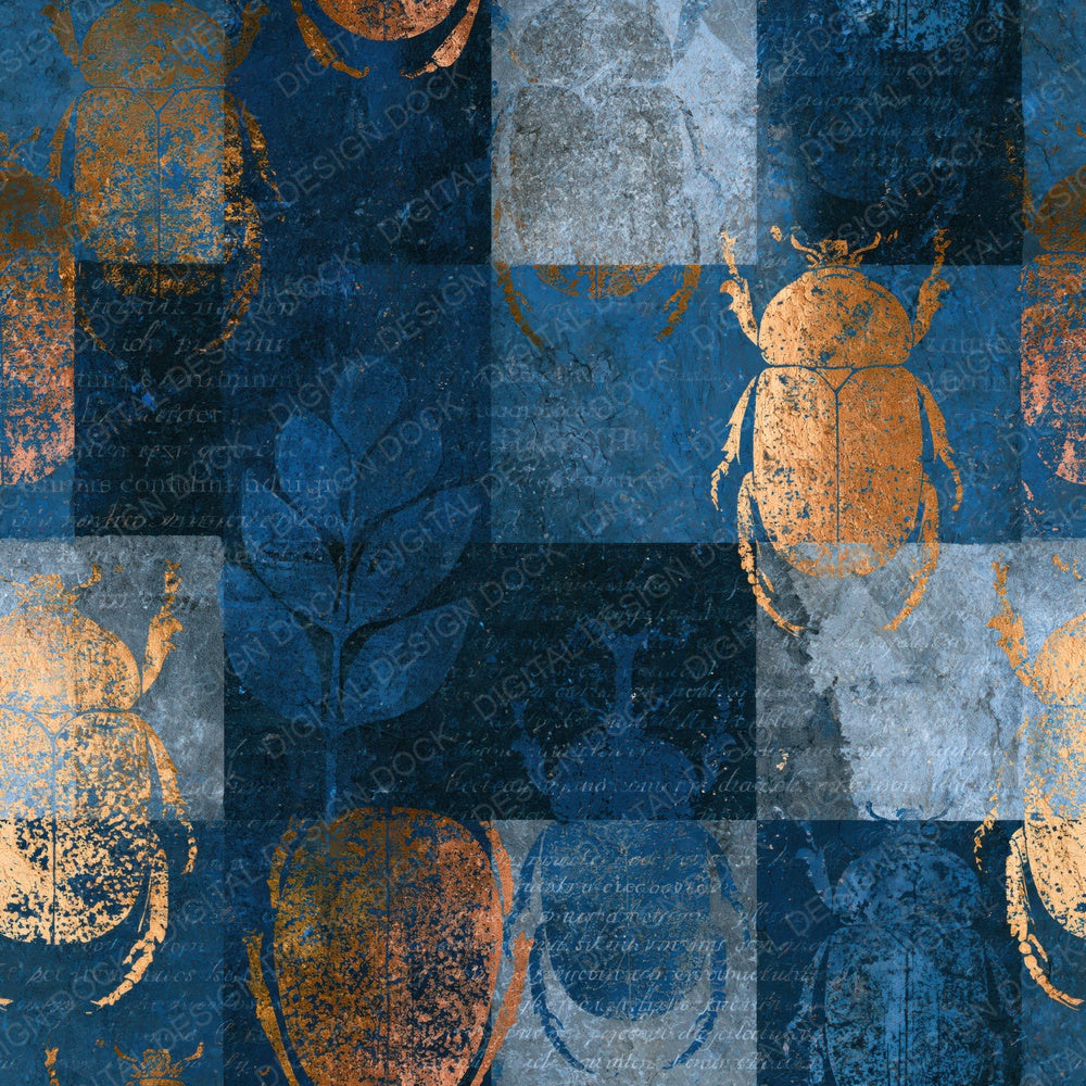 Fresco Scarab Beetle Midnight Silver Digital Paper Pack (DDD014011)