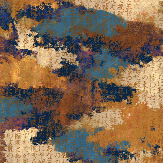 Maximalist Sienna Indigo Abstract Digital Paper Pack (DDD014013)