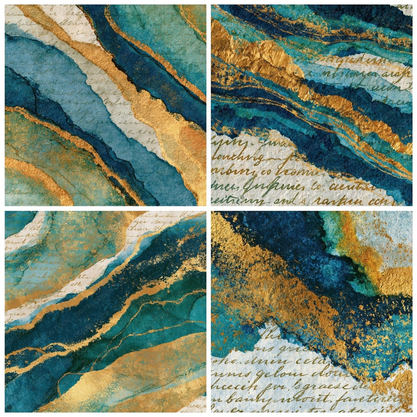 Naturalist Sea Glass Burnished Gold Tonal Digital Paper Pack (DDD014015)