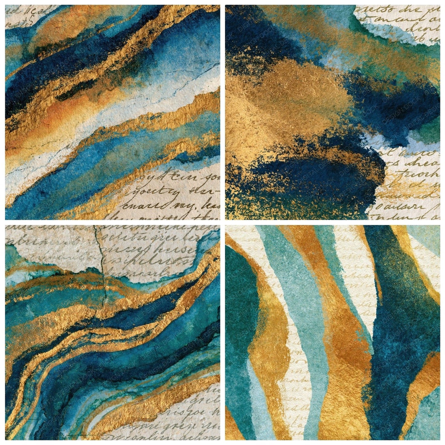 Naturalist Sea Glass Burnished Gold Tonal Digital Paper Pack (DDD014015)