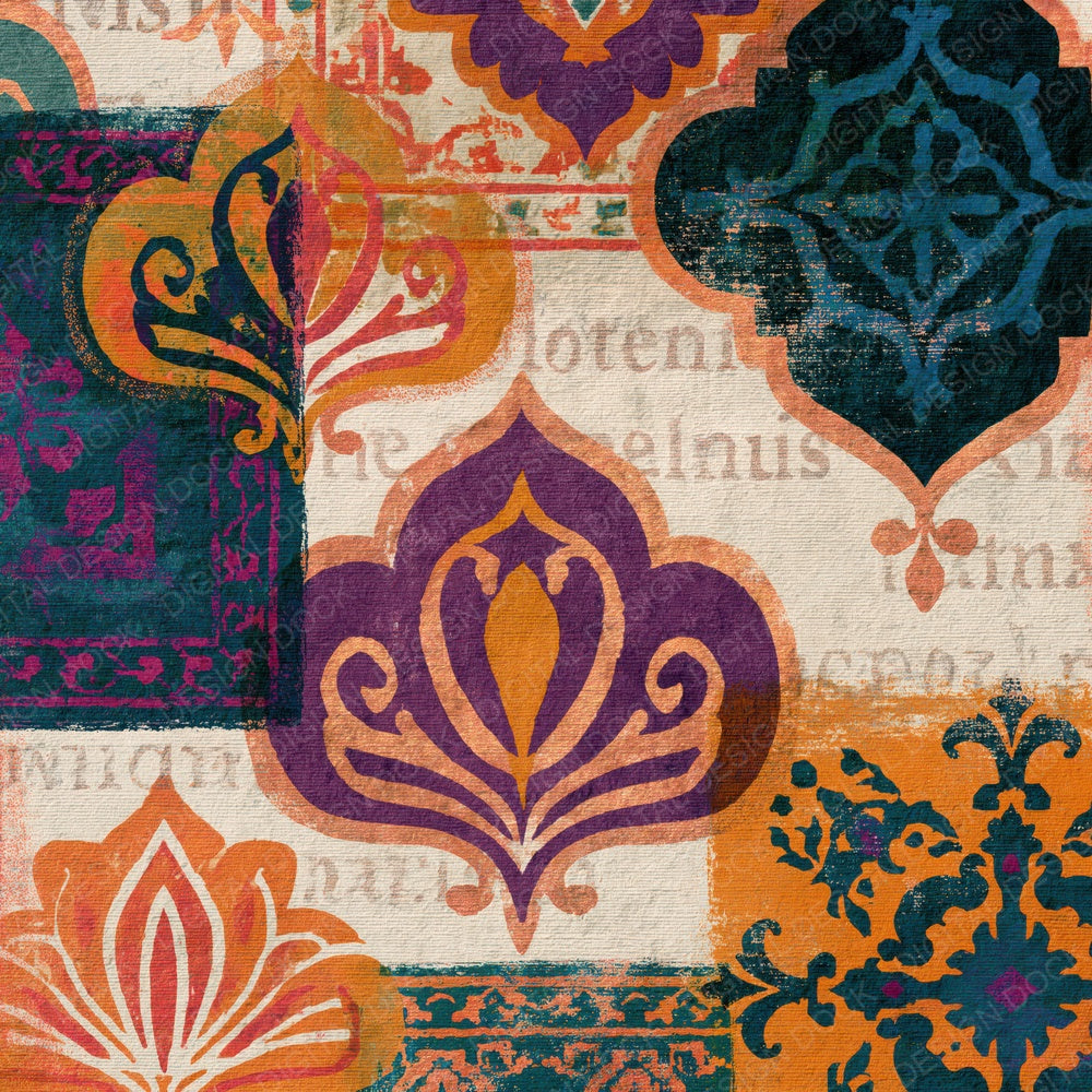 Risograph Persian Rug Ochre Plum Digital Paper Pack (DDD014018)