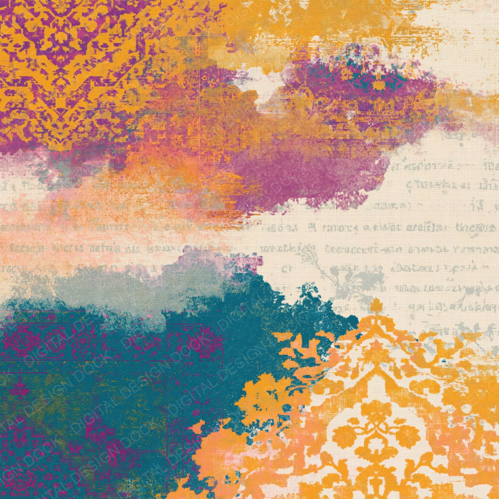 Risograph Persian Rug Ochre Plum Digital Paper Pack (DDD014018)