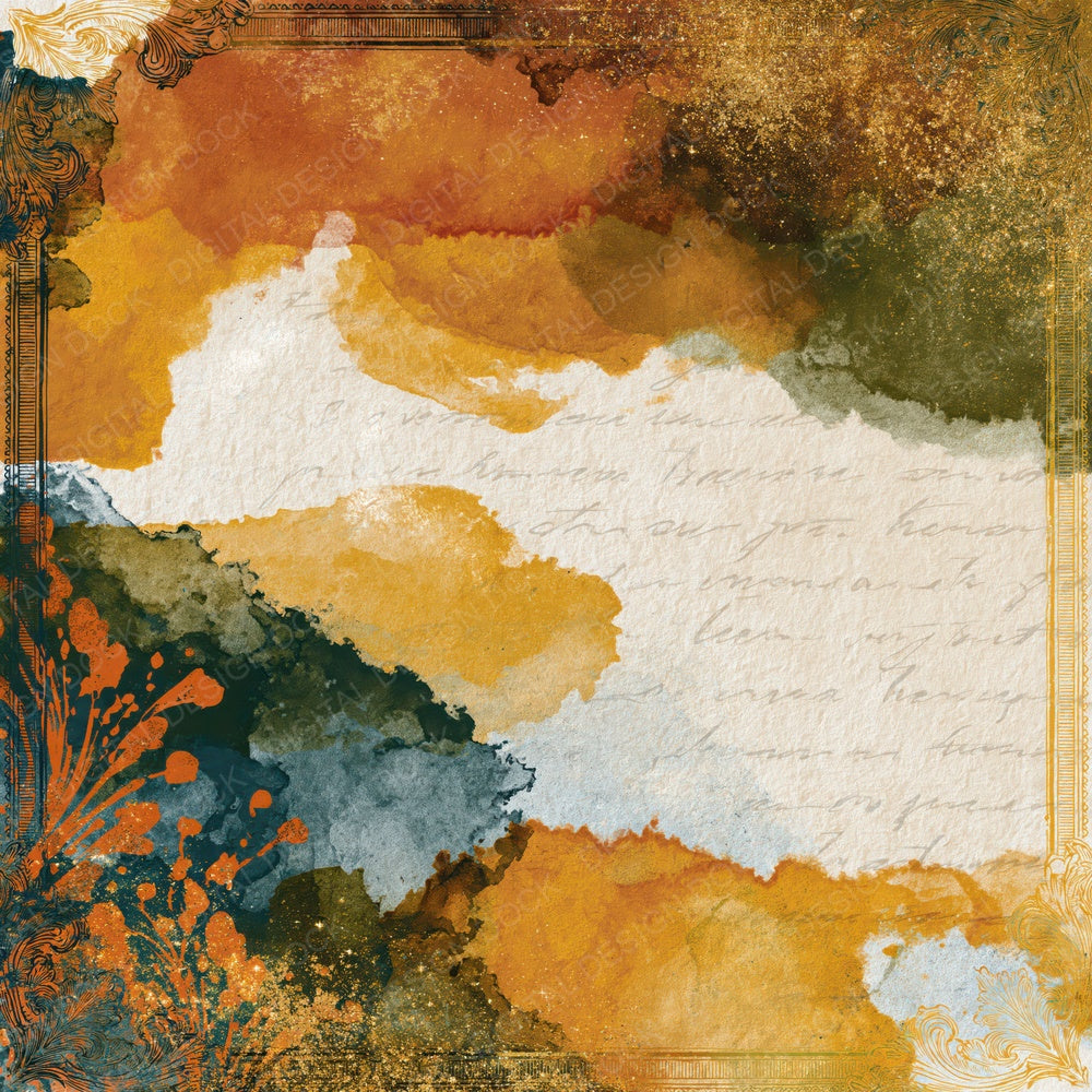 Victorian Ochre Olive Tonal Digital Paper Pack (DDD014023)