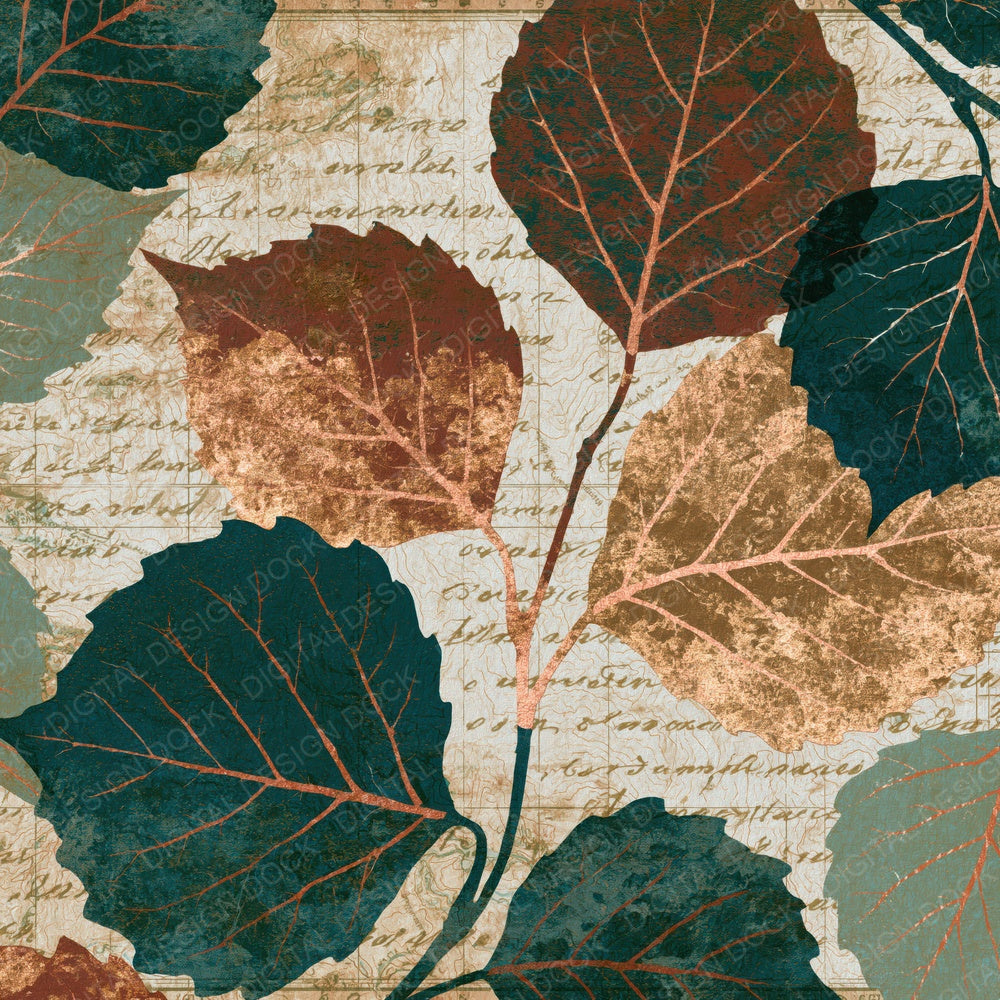 Antique Map Birch Twigs Tobacco Sage Digital Paper Pack (DDD014025)