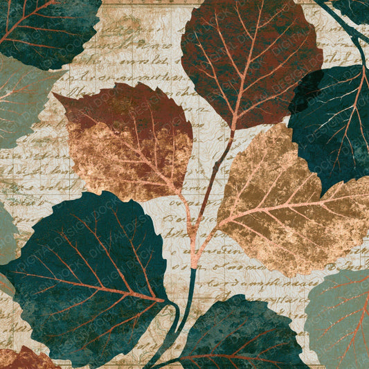 Antique Map Birch Twigs Tobacco Sage Digital Paper Pack (DDD014025)