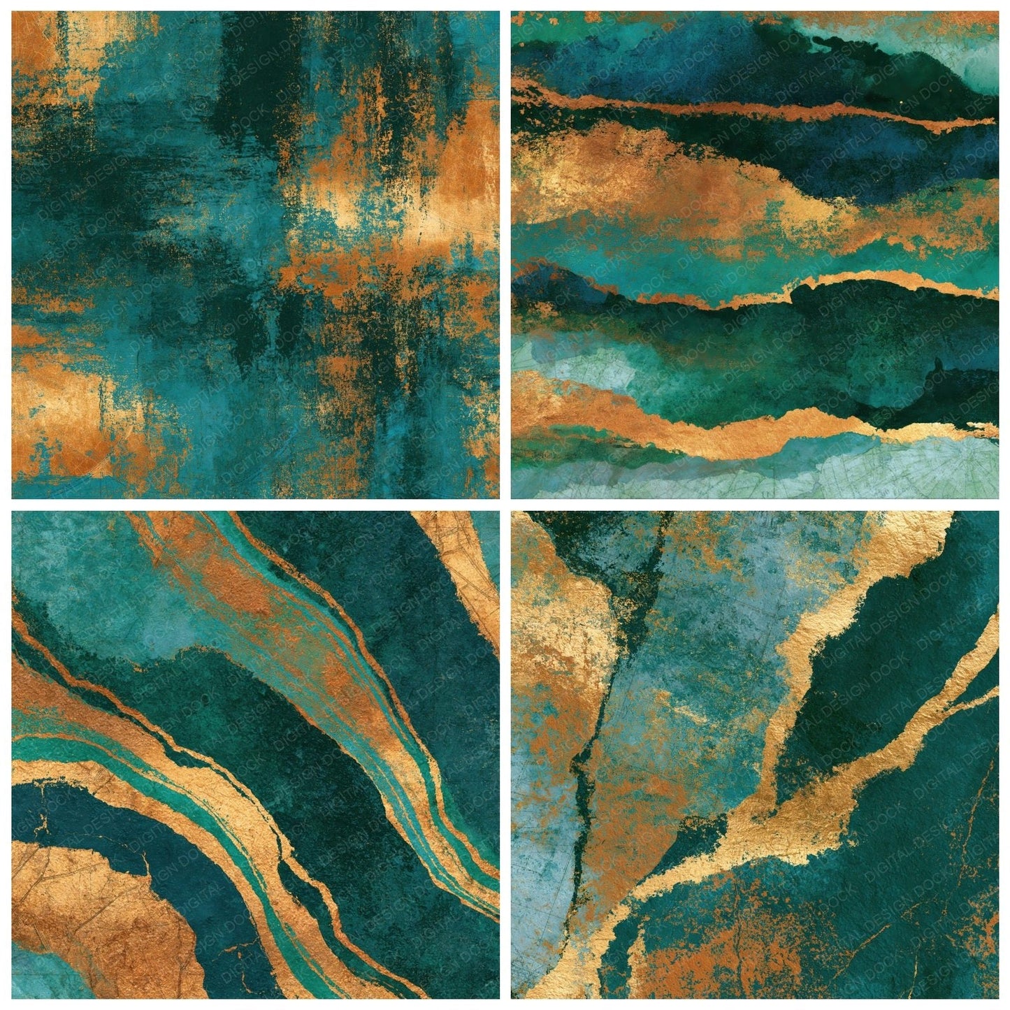 Fresco Jade Copper Tonal Digital Paper Pack (DDD014029)