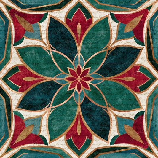 Mandala Coffins Malachite Burgundy Digital Paper Pack (DDD014033)
