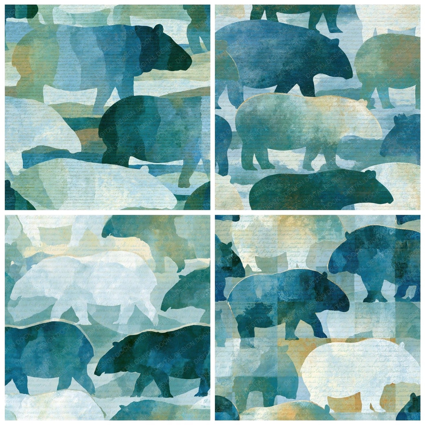 Maximalist Tapir Seafoam Pearl Digital Paper Pack (DDD014034)