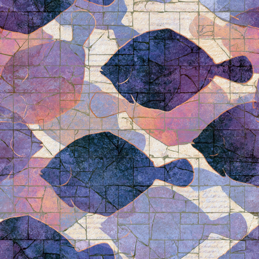 Mosaic Flounder Amethyst Lavender Digital Paper Pack (DDD014035)